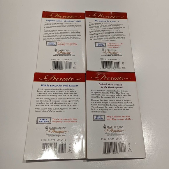 Harlequin Presents “The Greek Tycoon’s” Romance Book Lot (Set of 4) - Picture 3 of 9